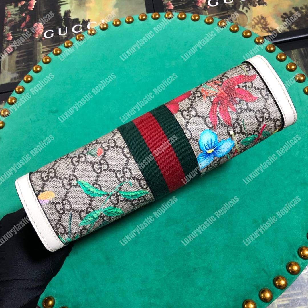 G*u*i ophidia gg flora small shoulder bag white