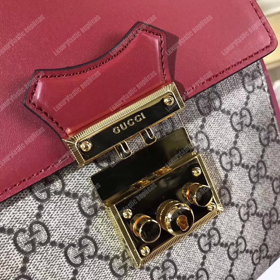 G*u*i padlock gg sup*e backpack red/pink