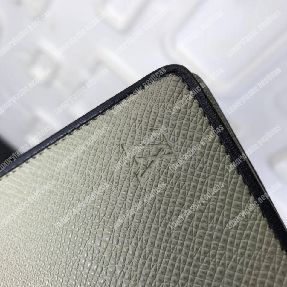 LV Brazza Wallet Taiga Leather Silver