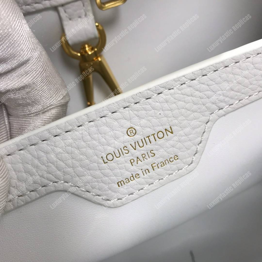 LV Capucines BB Taurillon Python White