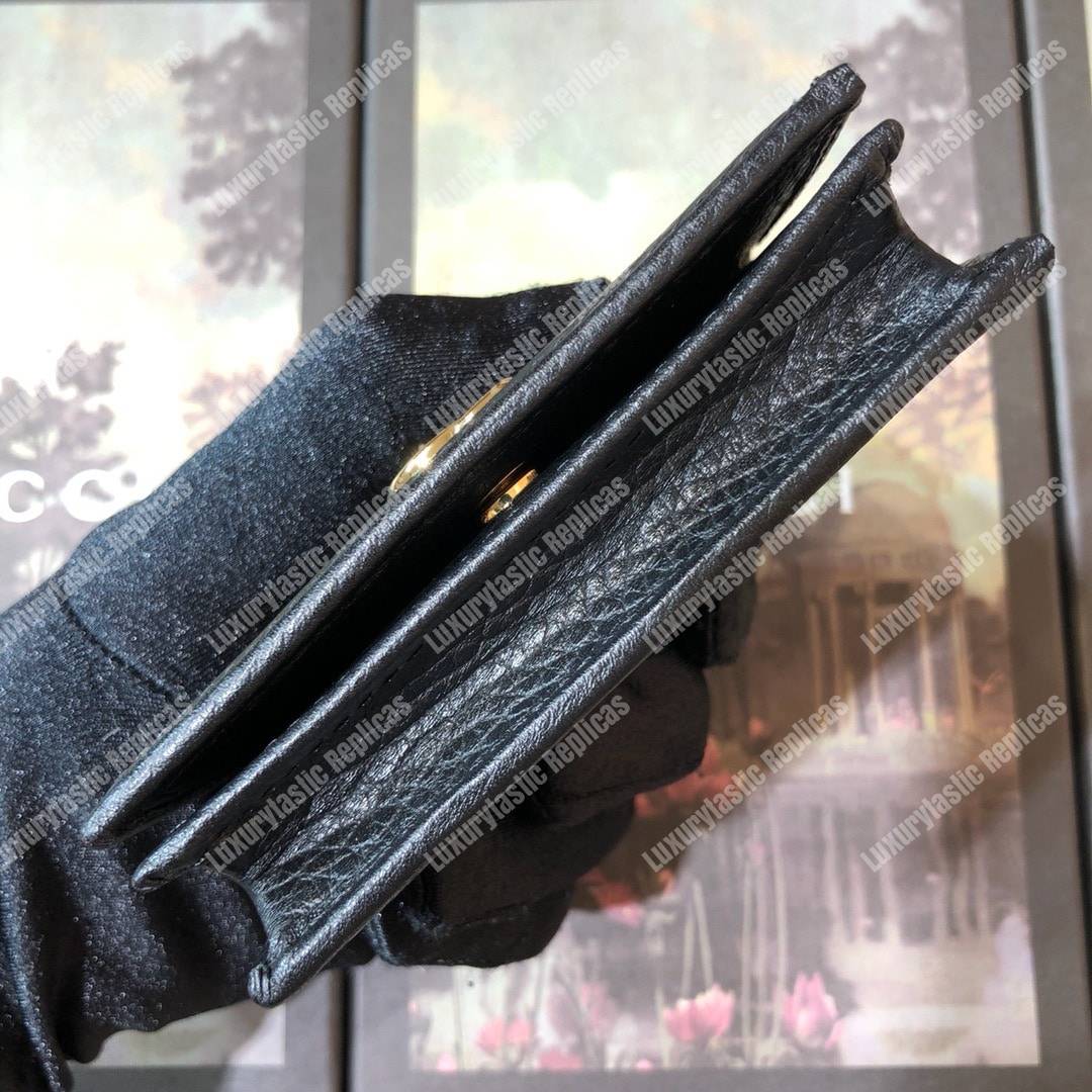 G*u*i leather card case black