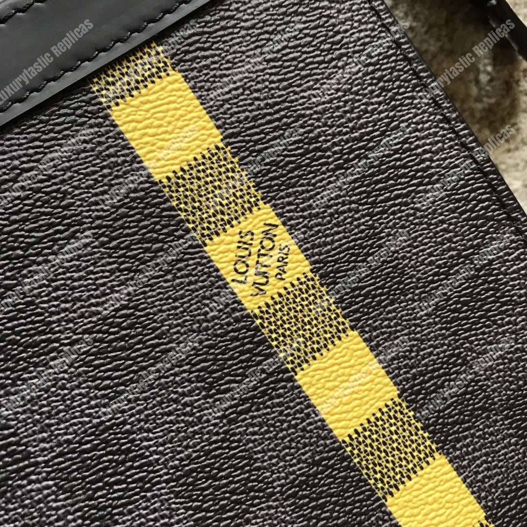 LV Pochette Voyage MM Damier Graphite Stripe Yellow