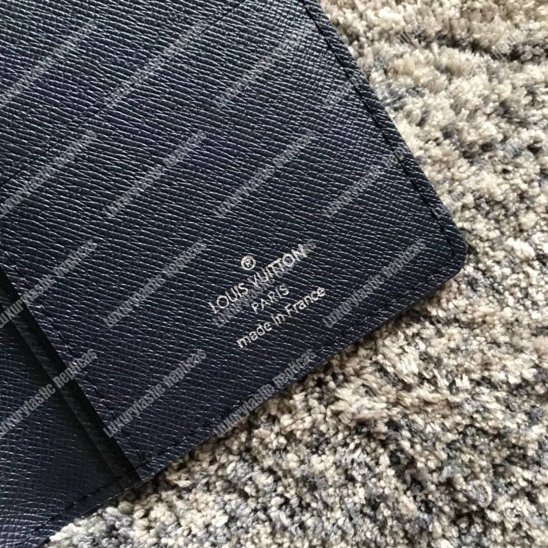 LV Brazza Wallet Epi Leather Navy Blue