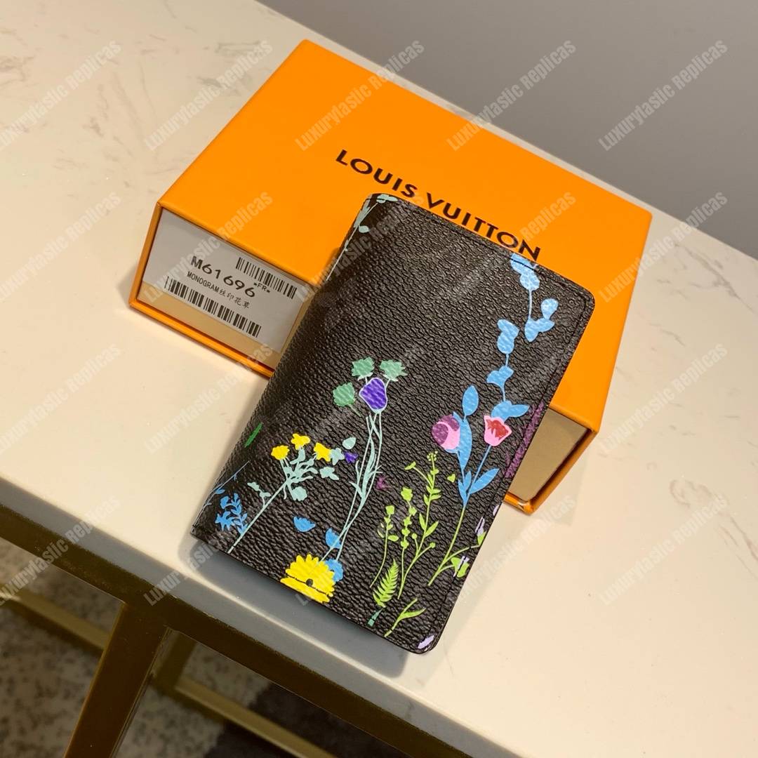 LV Flower Pocket Organizer Monogram Eclipse Canvas