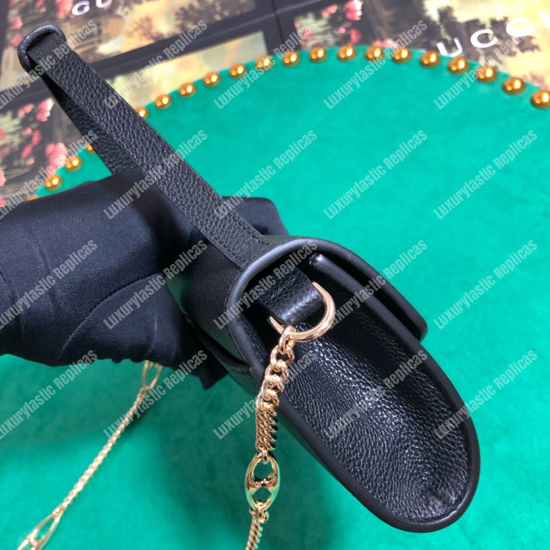 G*u*i zumi black smooth leather mini bag