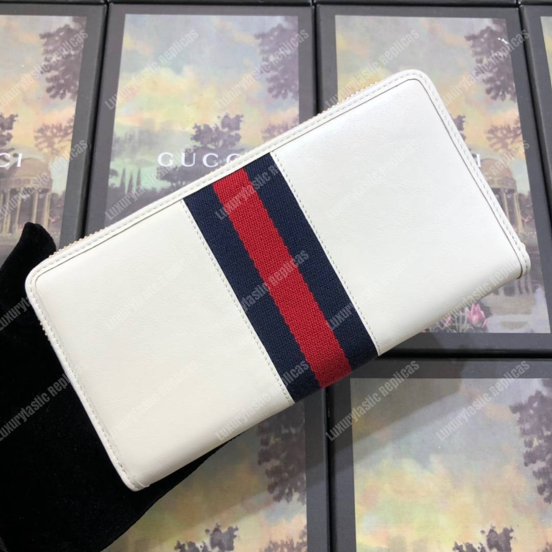 G*u*i rajah zip around wallet leather white
