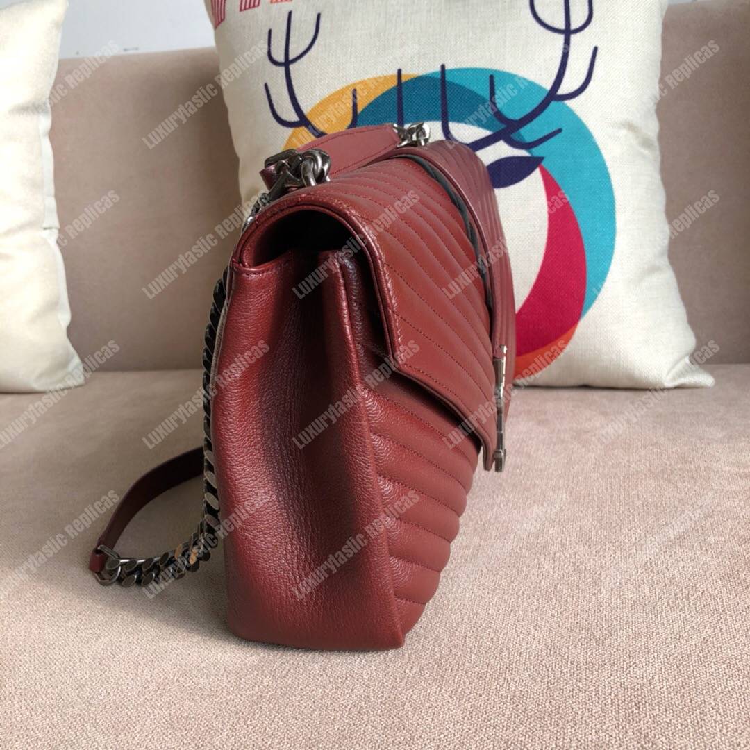 Saint Laurent Large College In Dark Red