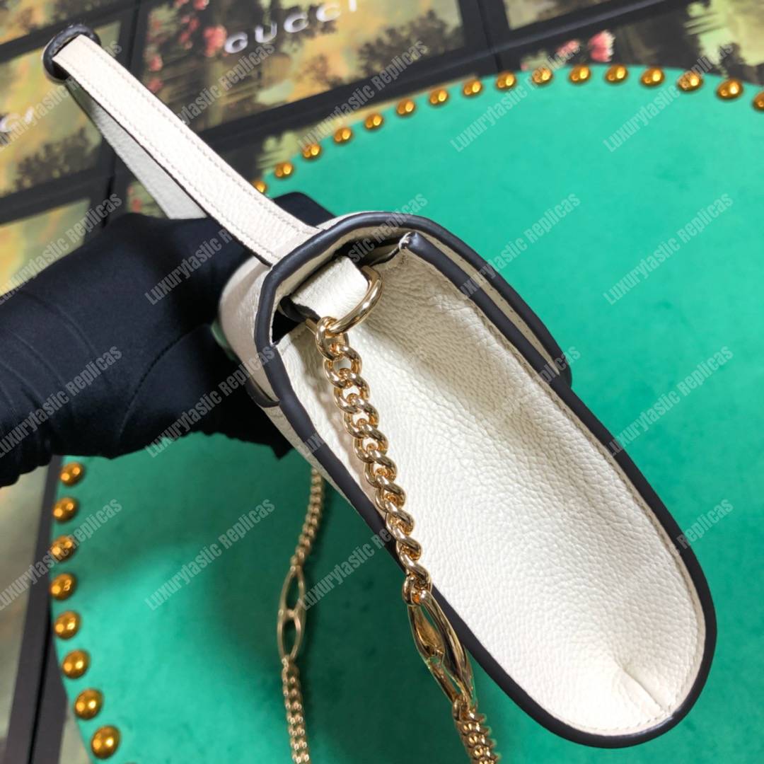 G*u*i zumi white smooth leather small shoulder bag