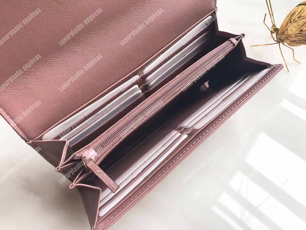 G*u*i gg marmont quilted continental wallet dusty pink