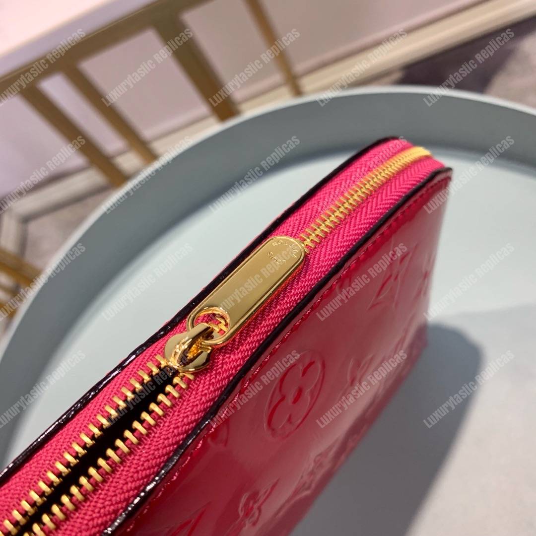 LV Cosmetic Pouch Monogram Vernis Leather Pink