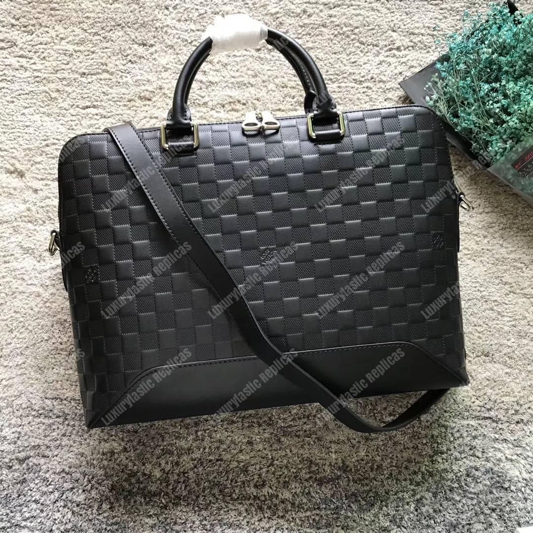 LV Avenue Soft Briefcase Damier Infini Leather Onyx