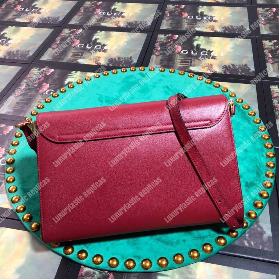 G*u*i medium leather shoulder bag red