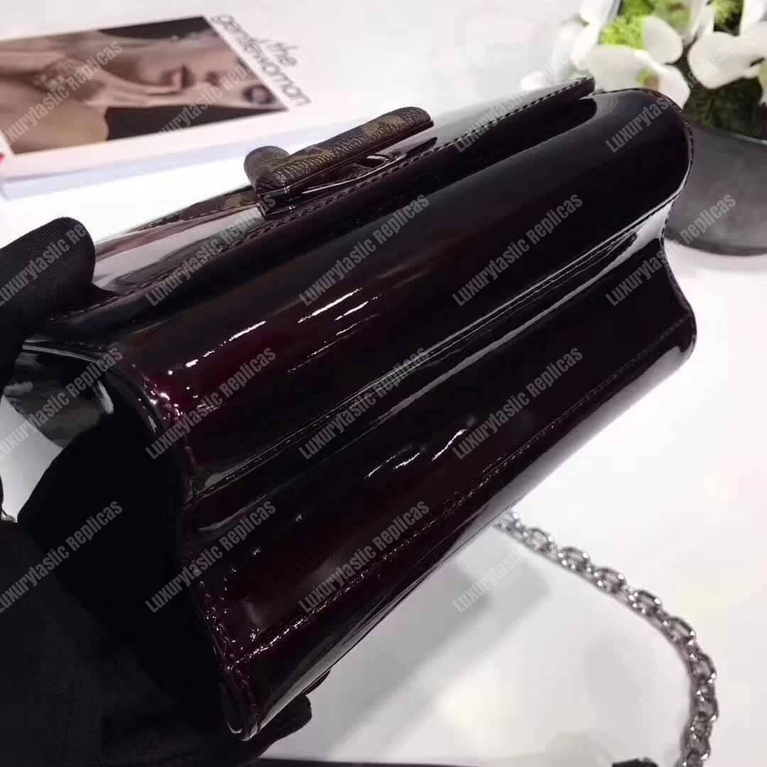 LV Twist PM Monogram Vernis Leather Burgundy
