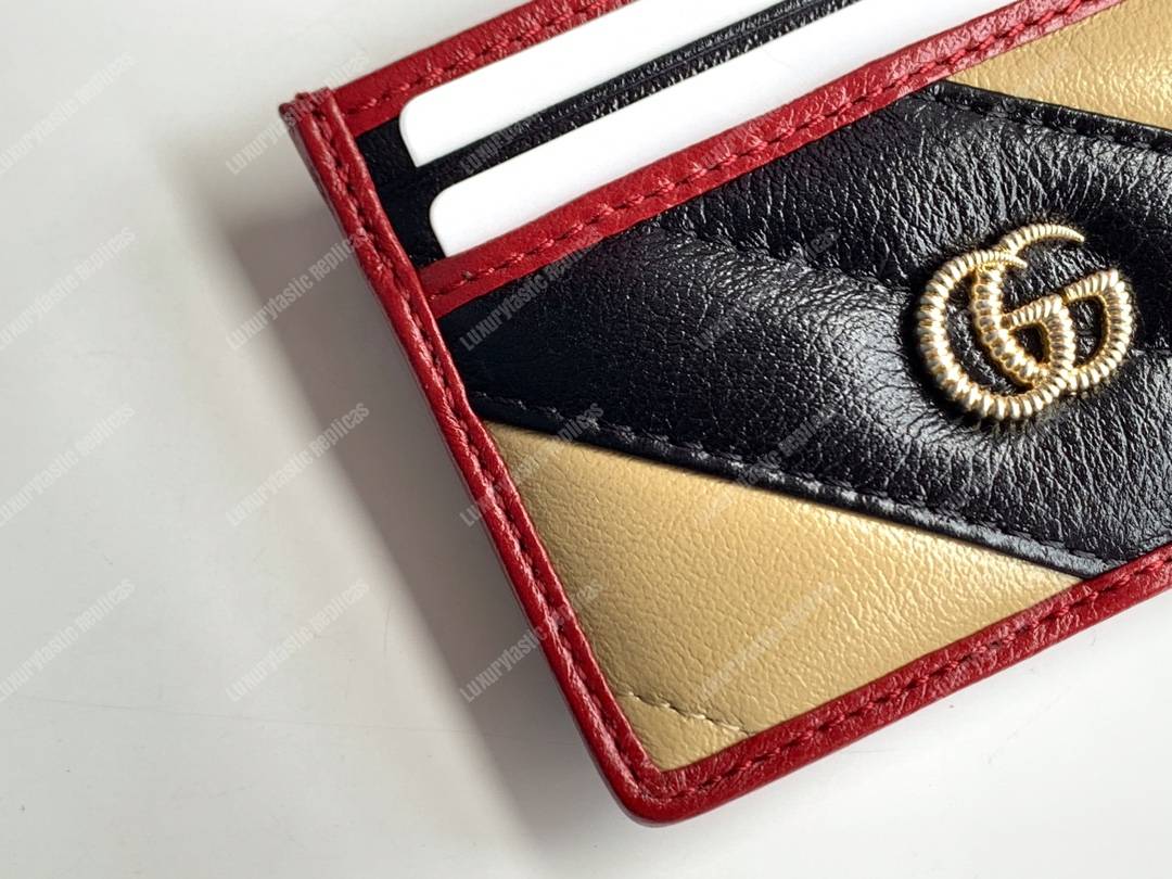 G*u*i gg marmont card case twisted black beige