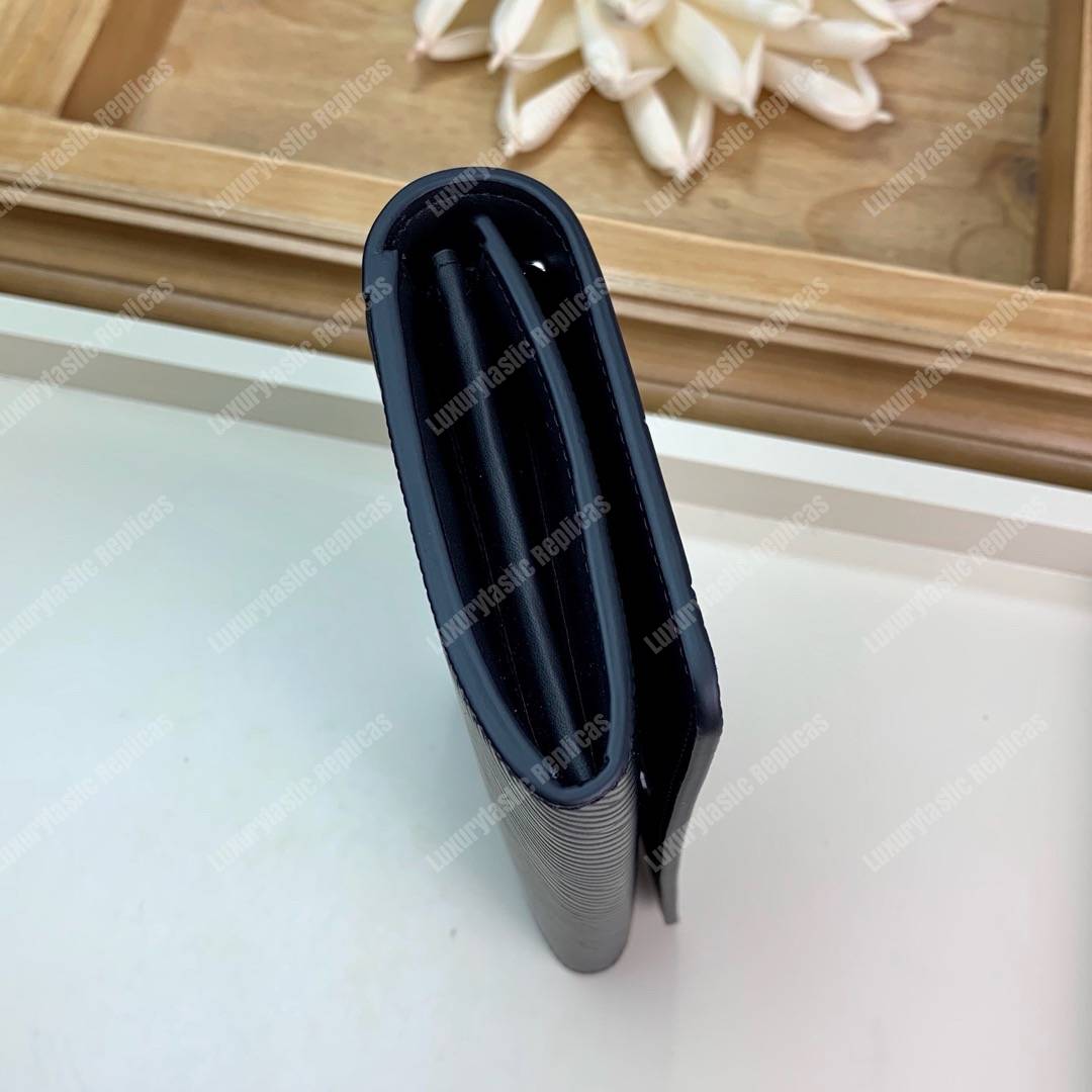 LV Twist Wallet Epi Leather Monogram Noir Tan
