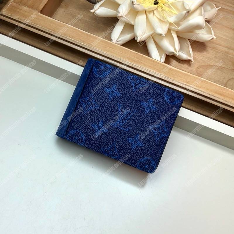 LV Multiple Wallet Taiga Monogram Navy Blue