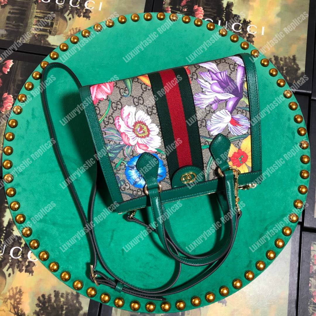 G*u*i online exclusive ophidia gg flora small tote bag