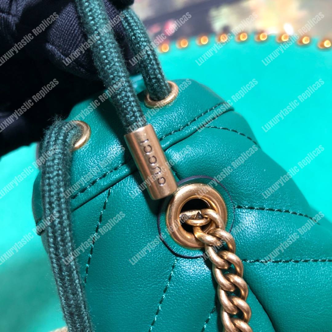 G*u*i gg marmont mini bucket bag green