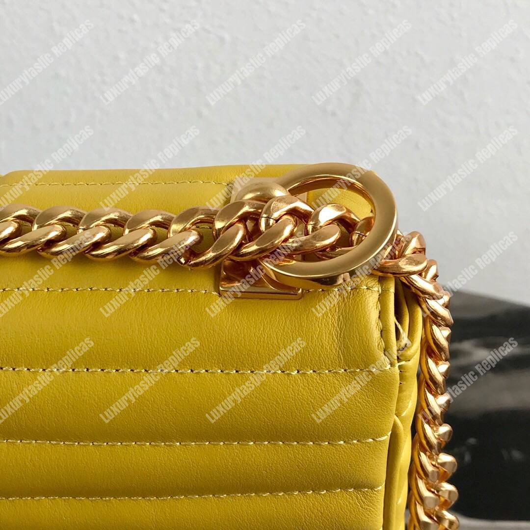 Pra*a diagramme medium leather bag yellow