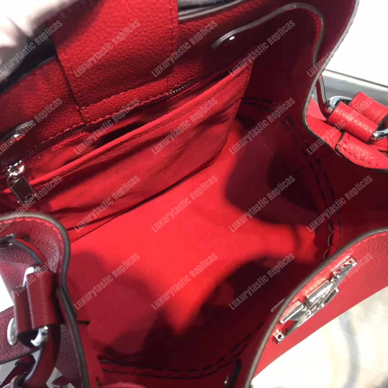 LV Lockme Bucket Red Braided