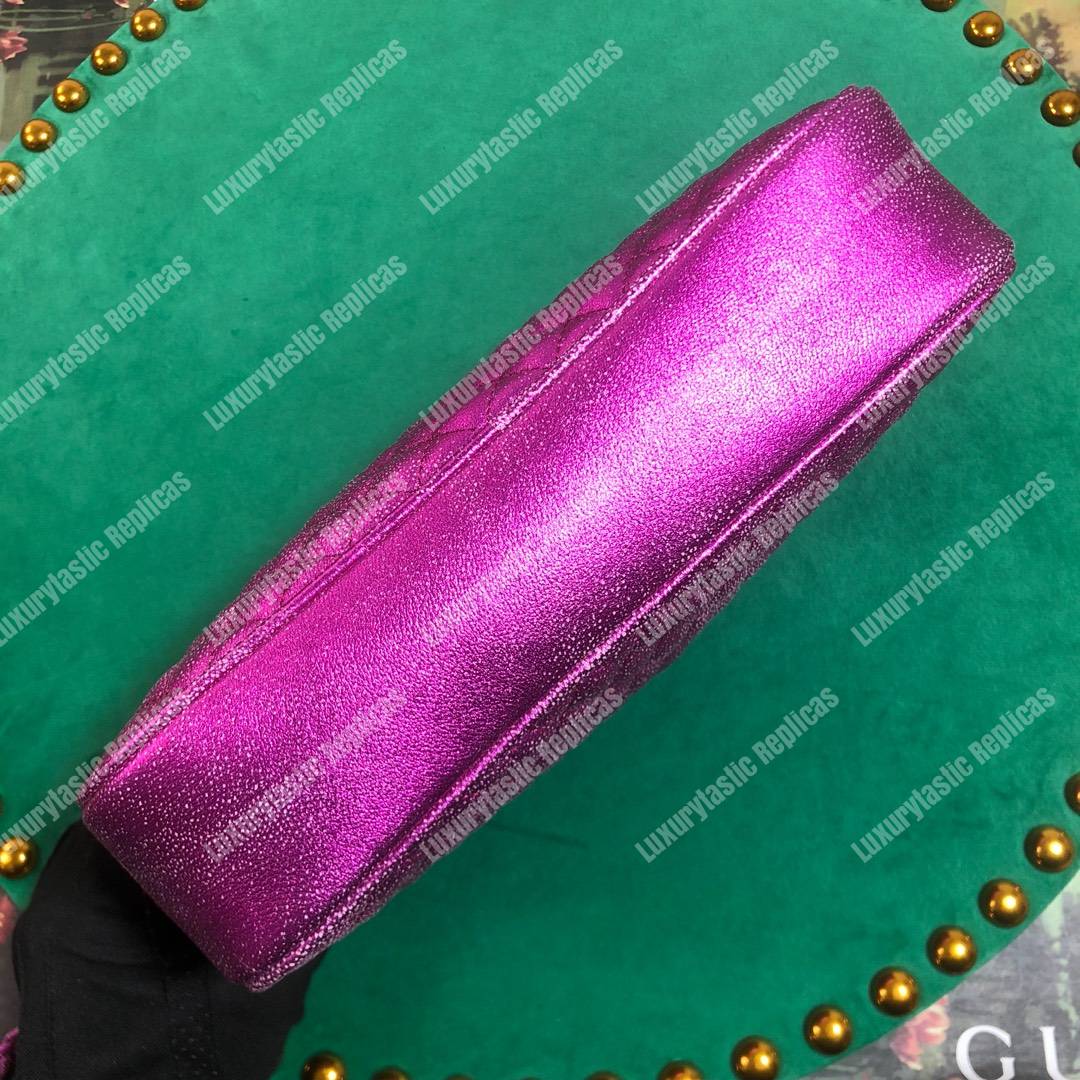 G*u*i laminated leather small shoulder bag purple