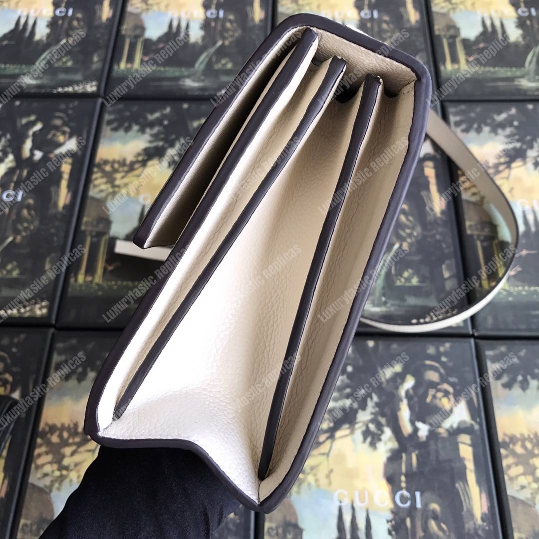 G*u*i zumi grainy leather small shoulder bag white