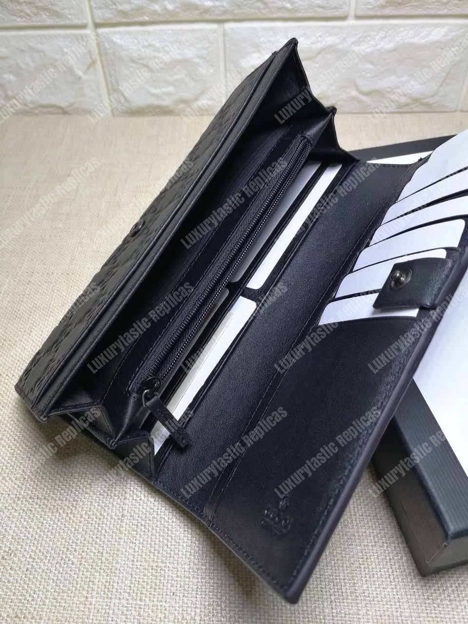 G*u*i gg signature long coin wallet black