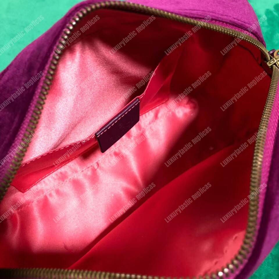 G*u*i gg marmont velvet small shoulder bag fuchsia