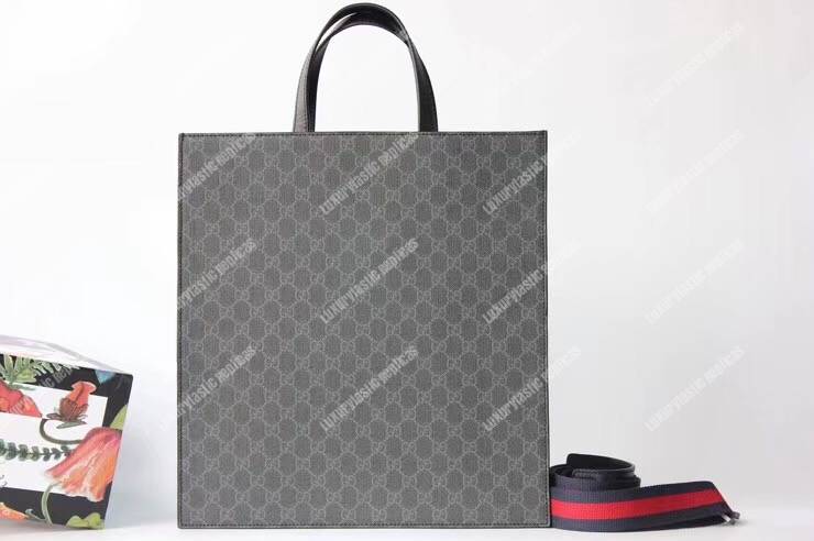 G*u*i night courrier soft gg sup*e tote black/grey