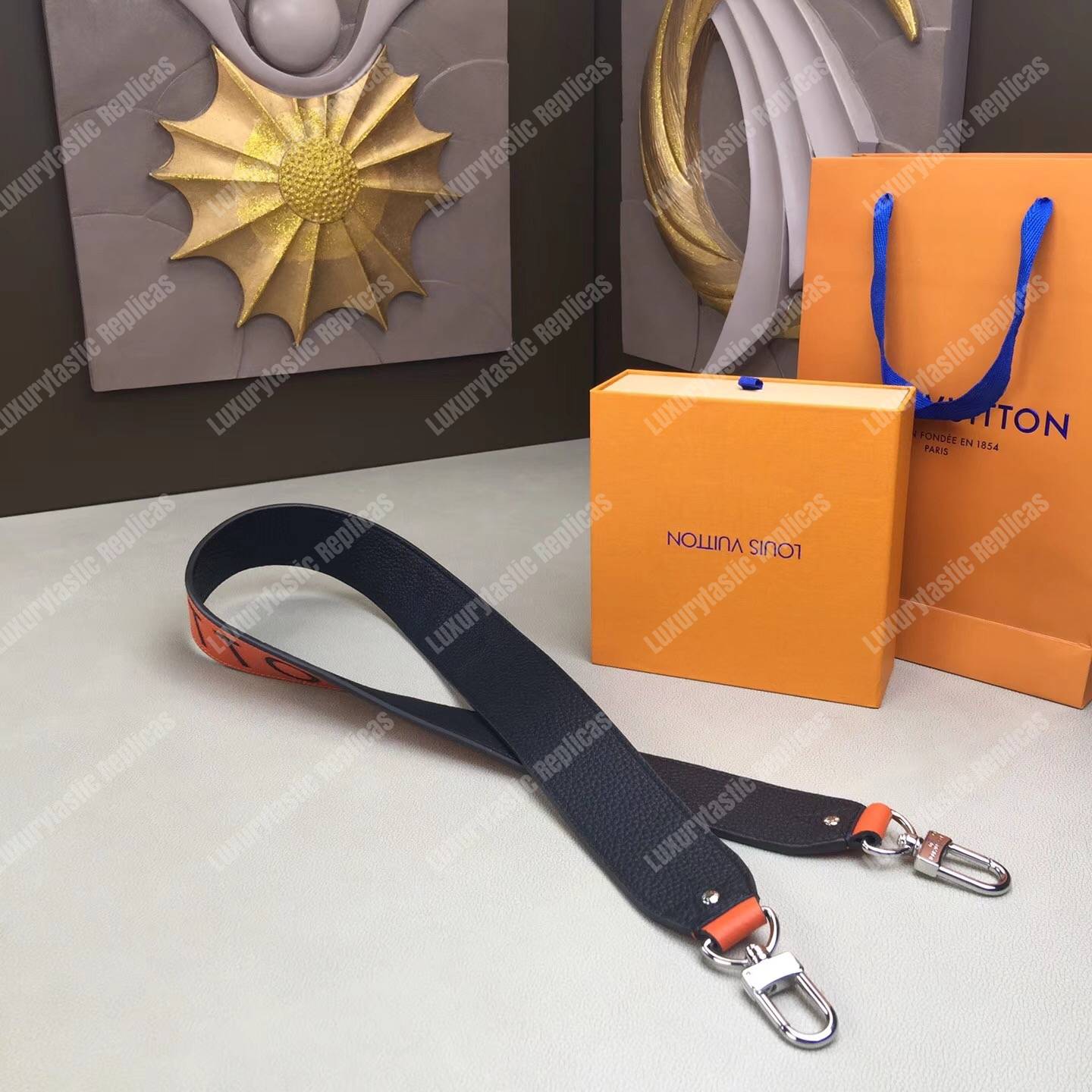 LV Bandouliere Taurillon Leather Orange