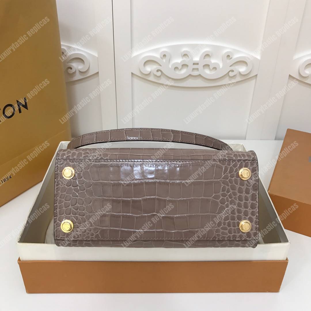 LV City Steamer PM Crocodilien Briliant Taupe