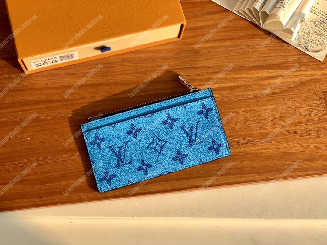 LV Coin Card Holder Blue