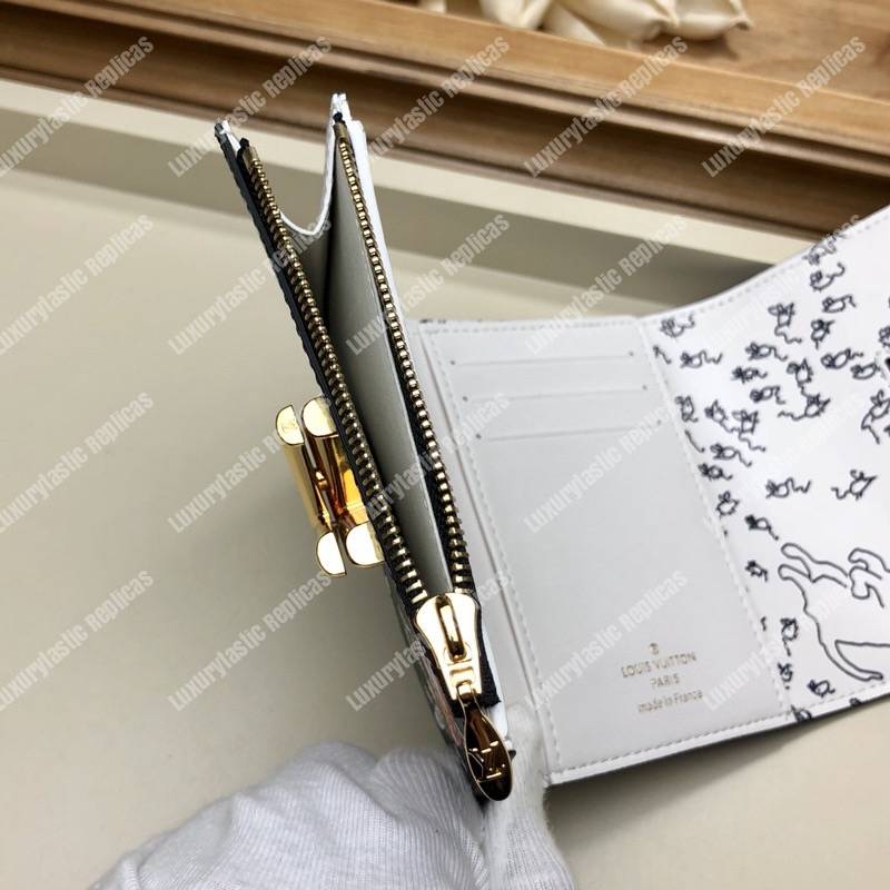 LV Twist Compact Wallet Catogram Dogs and Cats Black White