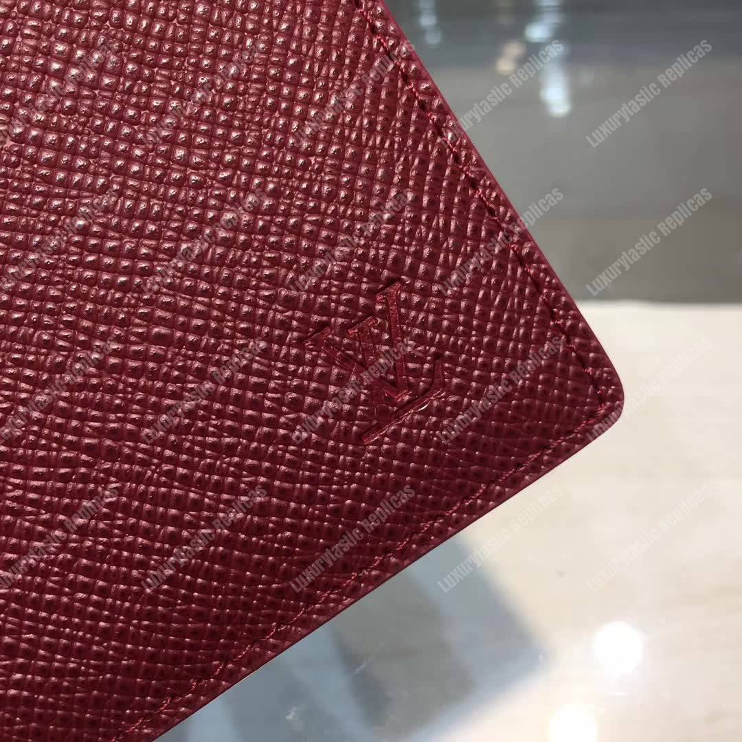 LV Multiple Wallet Taiga Leather Cherise