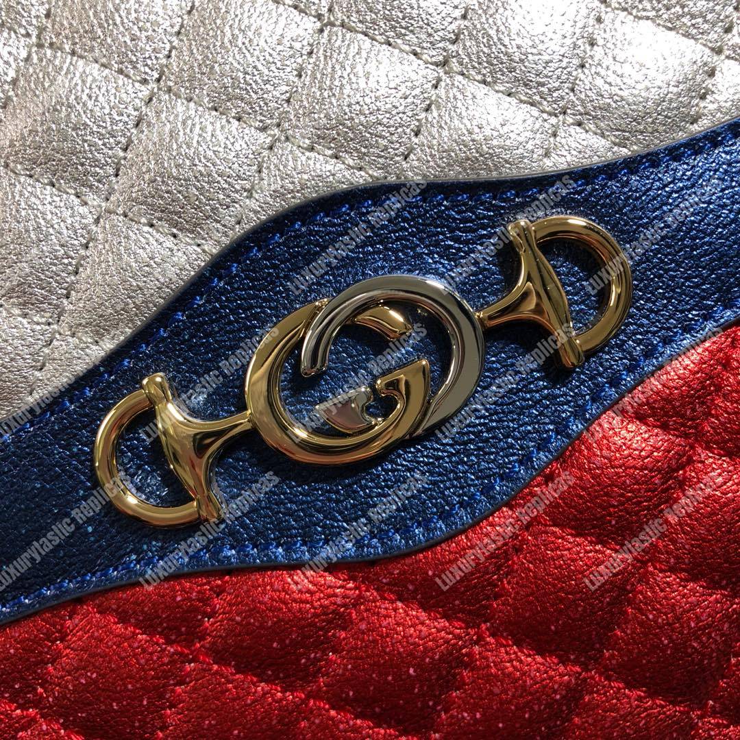 G*u*i laminated leather small shoulder bag red/white