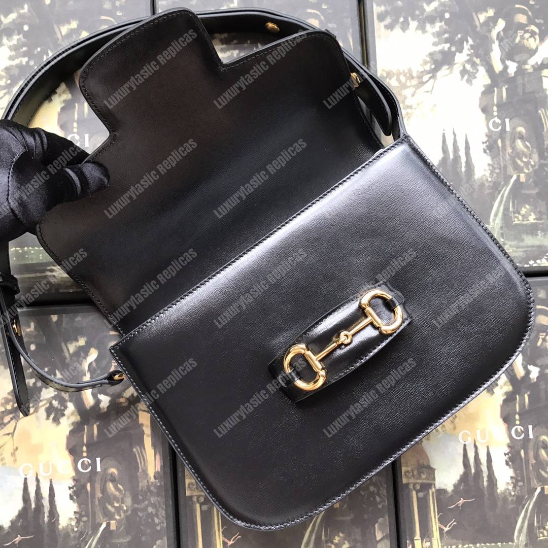 G*u*i 1995 horsebit shoulder bag black