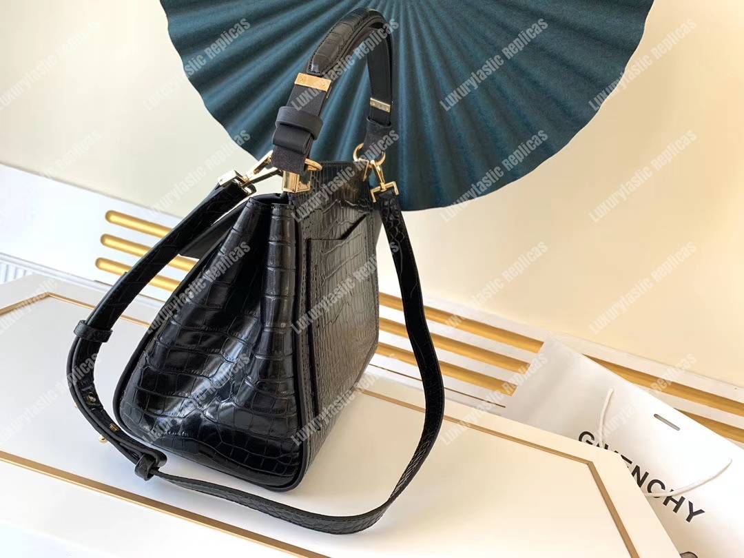 Givenchy Medium Mystic Bag In Crocodile-Effect Leather Black
