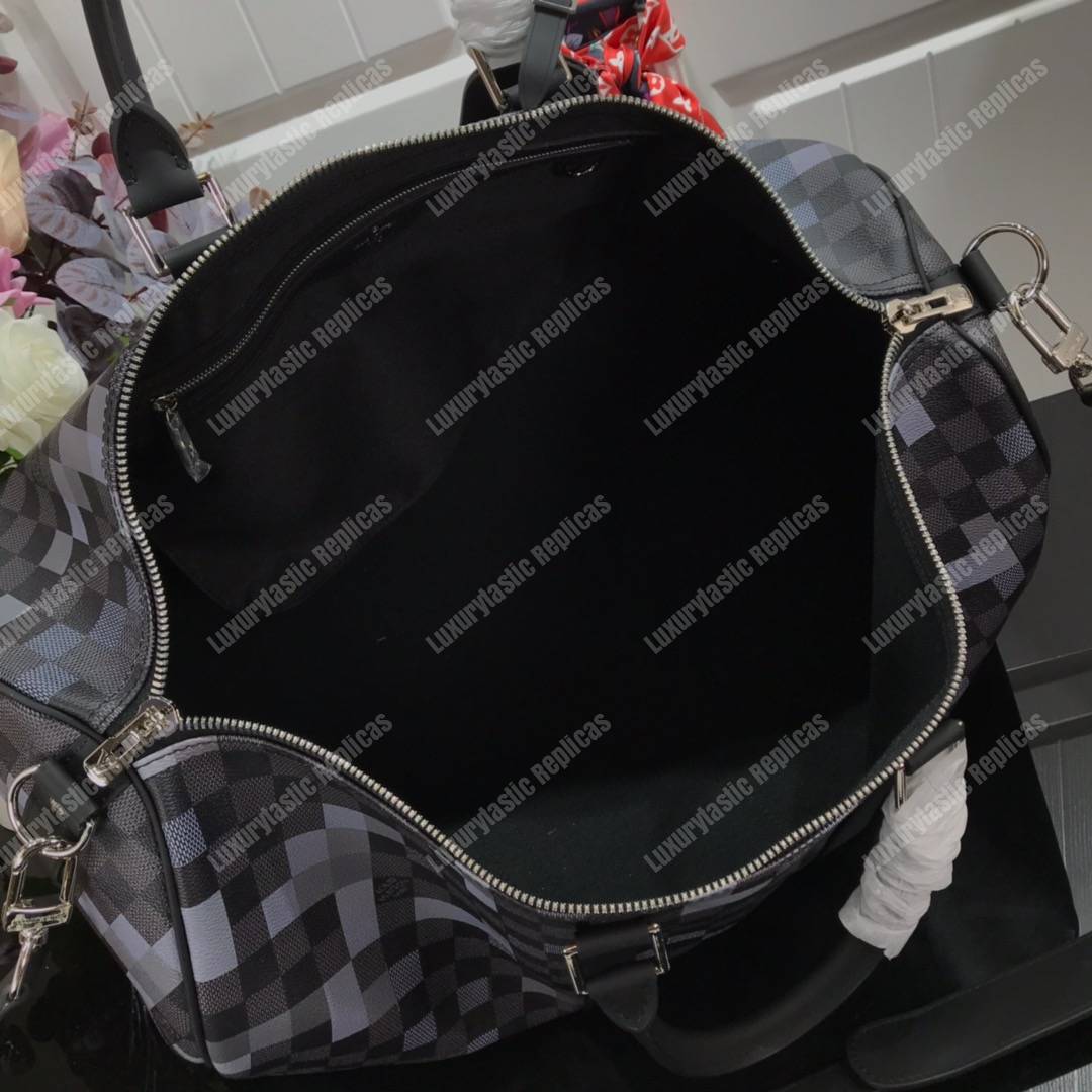 LV Keepall Bandoulière 50 Gray Pixel