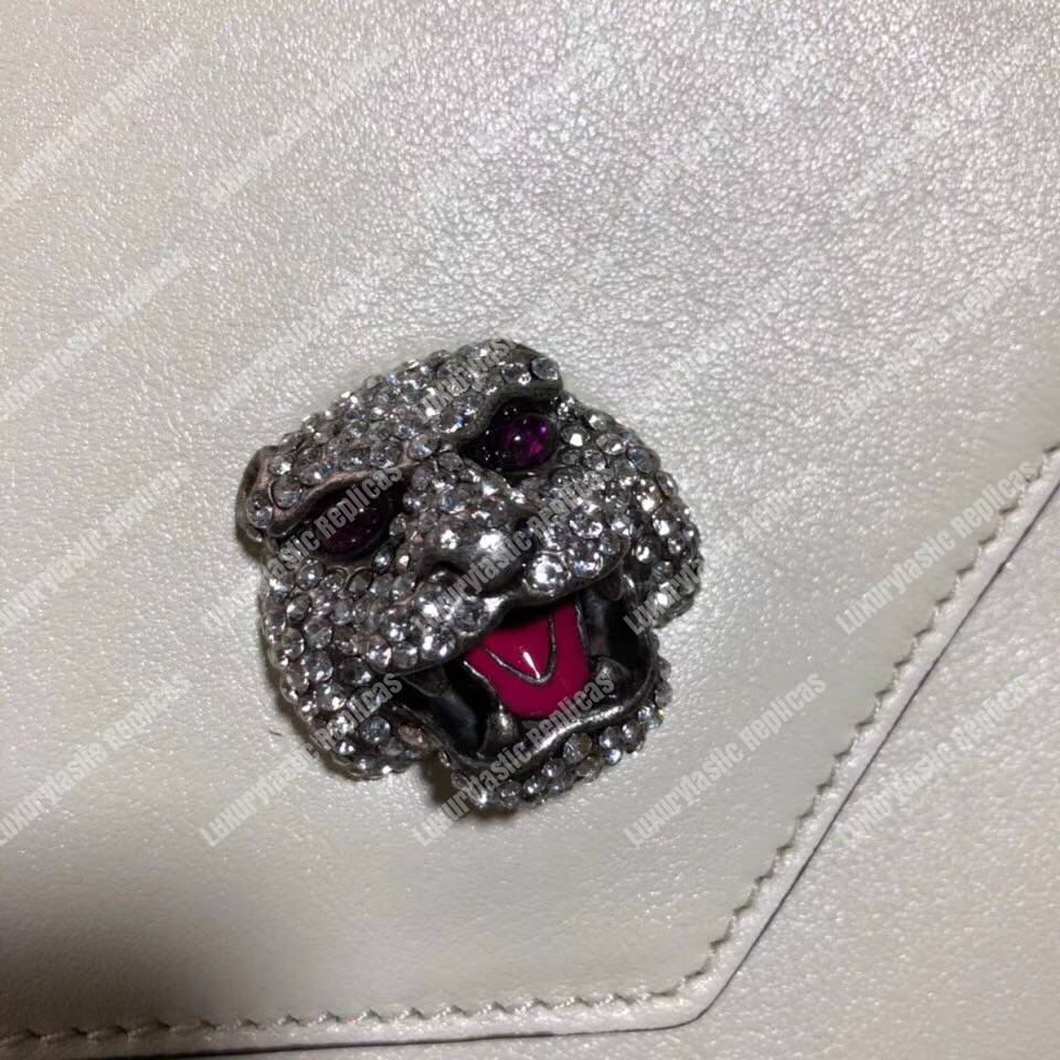 G*u*i medium leather shoulder bag white