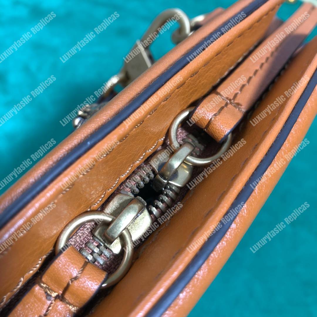 G*u*i re(belle) small shoulder bag leather orange