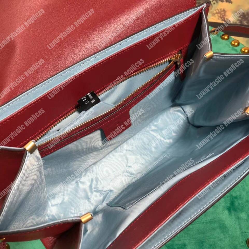 G*u*i medium leather shoulder bag red