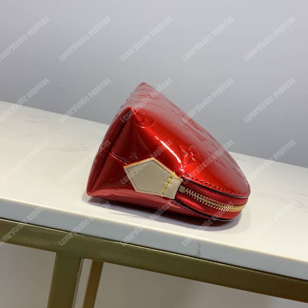 LV Cosmetic Pouch Monogram Vernis Leather Cherry
