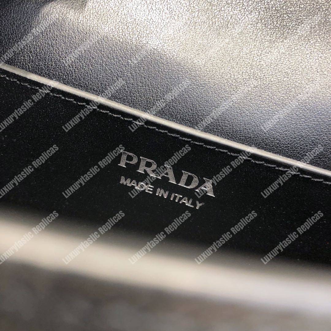 Pra*a monochrome saffiano leather bag black