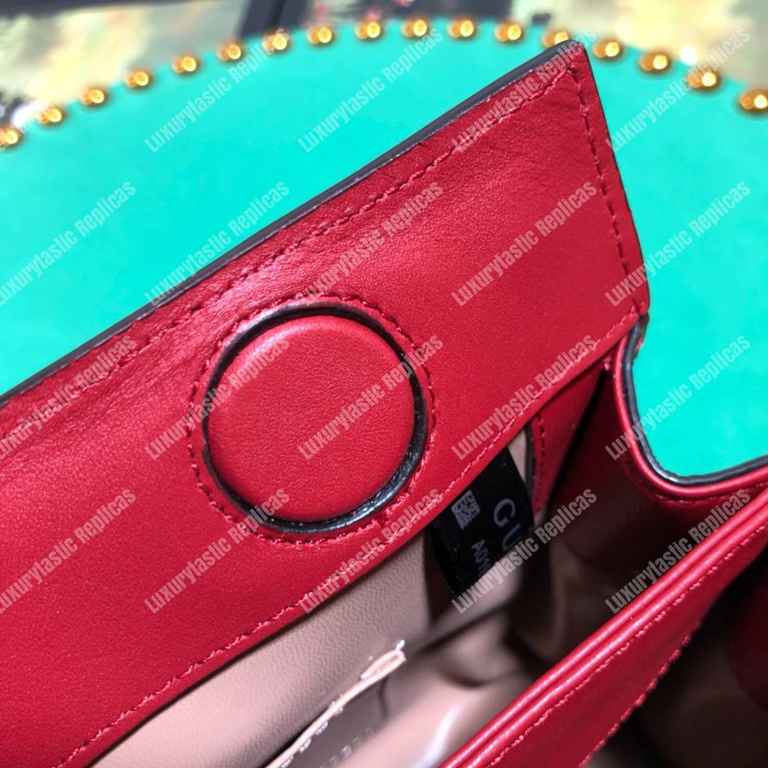 G*u*i ophidia small snakeskin shoulder bag hibiscus red