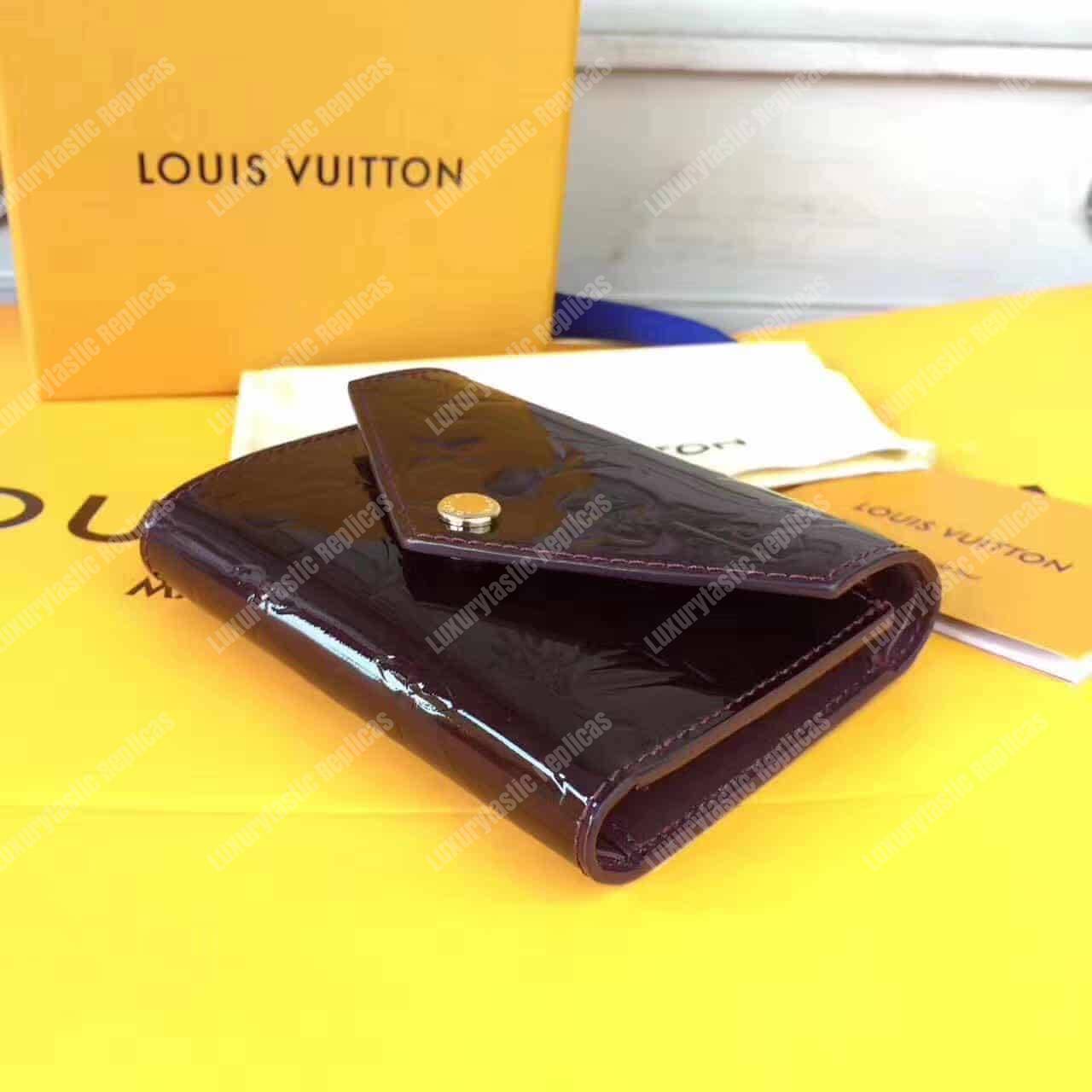 LV Victorie Wallet Monogram Vernis Leather Amarante