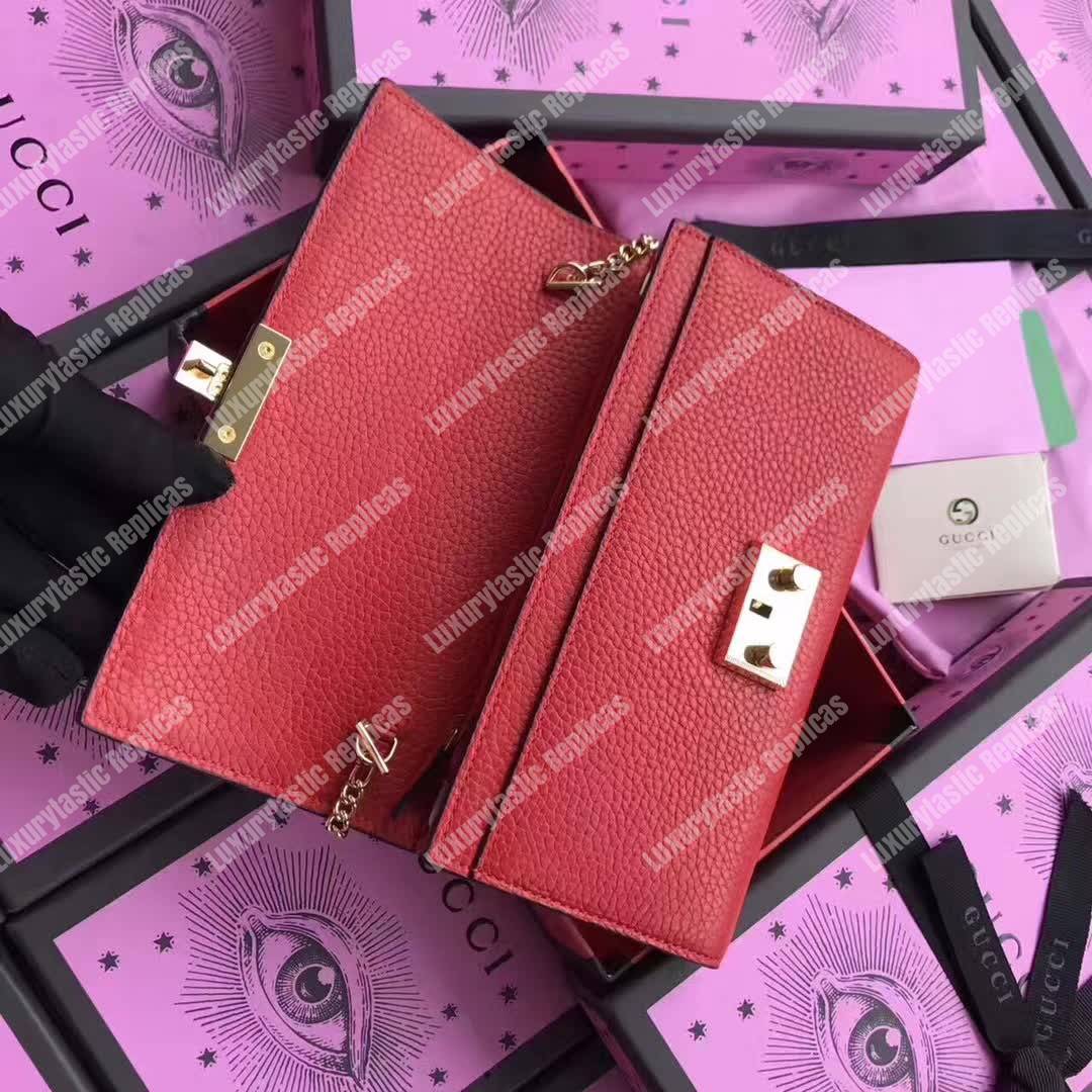 G*u*i padlock continental wallet red