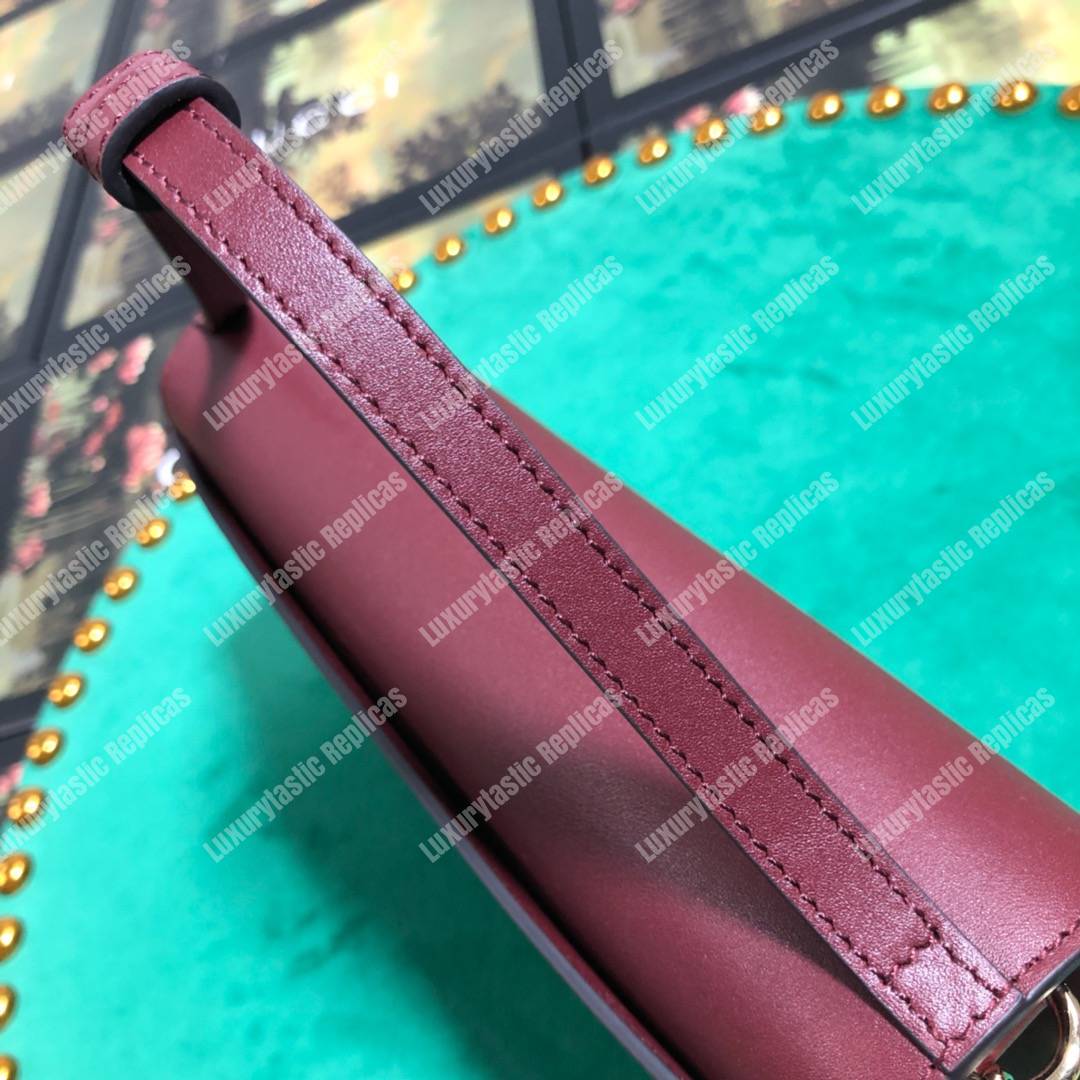 G*u*i zumi burgundy smooth leather small shoulder bag