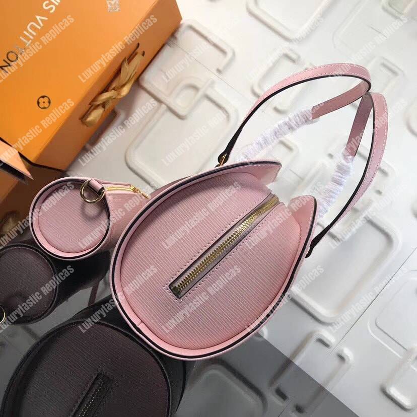 LV Soufflot Bag Black Epi Leather Pink