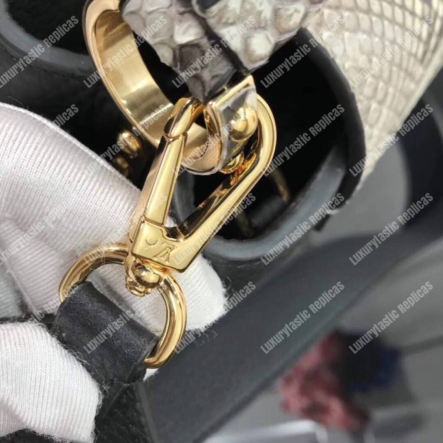 LV Capucines Mini Taurillon Python Black