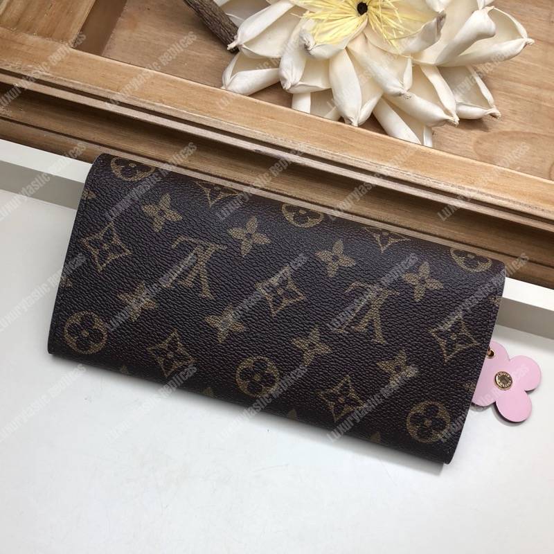 LV Emilie Wallet Monogram Rose Ballerine